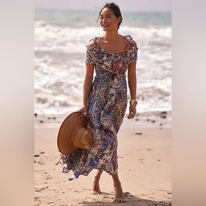 BY ANTRHO Smocked Gauze Criss-Cross Dress